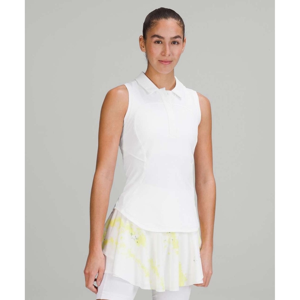 NWT Lululemon Quick-Drying Sleeveless Polo Shirt White Size 10